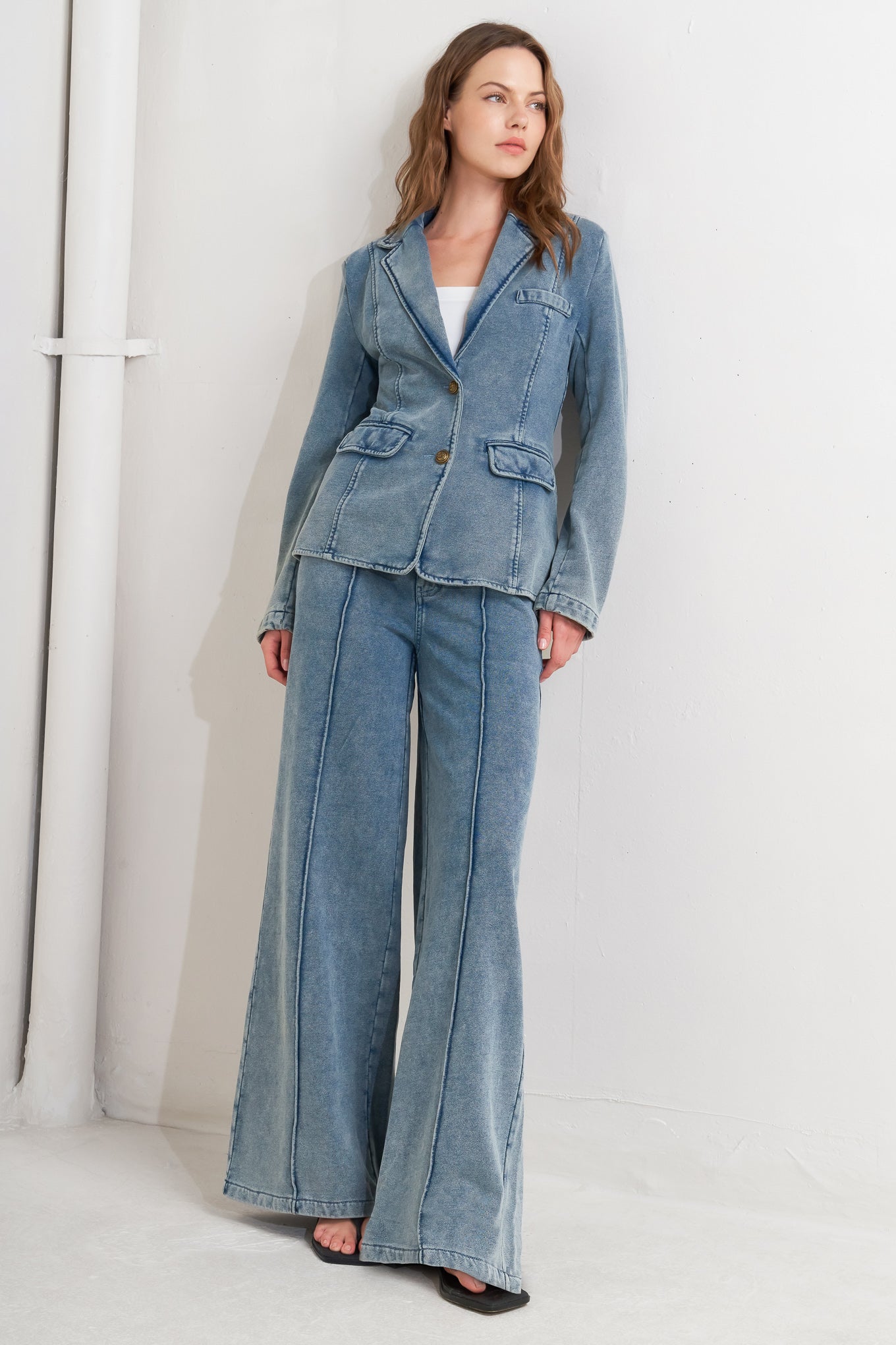 TAILORED FRAME FRENCH TERRY BLAZER Flying Tomato